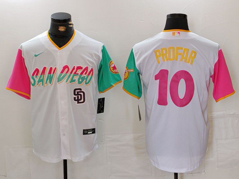 Men San Diego Padres #10 Profar White City Edition 2024 Nike MLB Jersey style 14->san diego padres->MLB Jersey